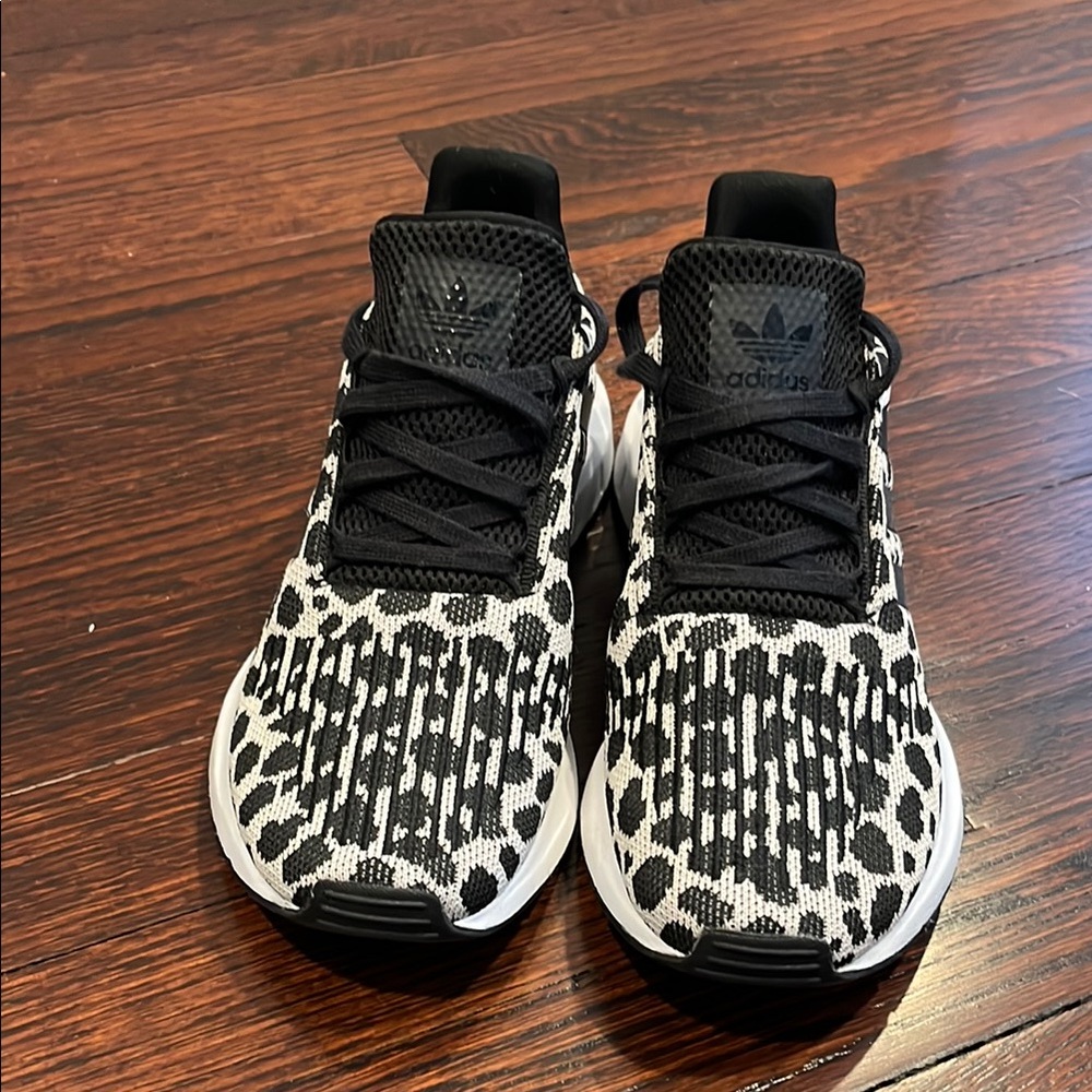 adidas Black and Tan leopard print